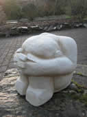 derain cubist crouching man sculpture