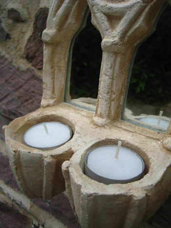 Small Gothic Mirror Sconce Pale