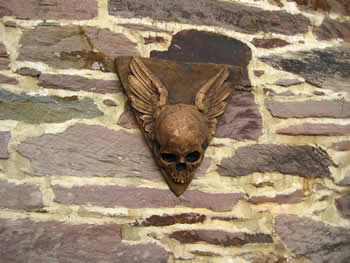 Winged Skull Goth Wall Hanging Dark